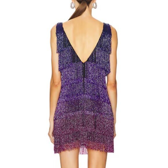 Yaura Zircachi Mini Dress Embellished
Purple Ombre Fringe beaded Revolve $530 8 - Picture 4 of 11